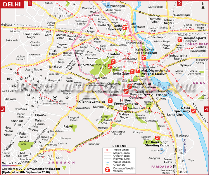 centre ville delhi carte